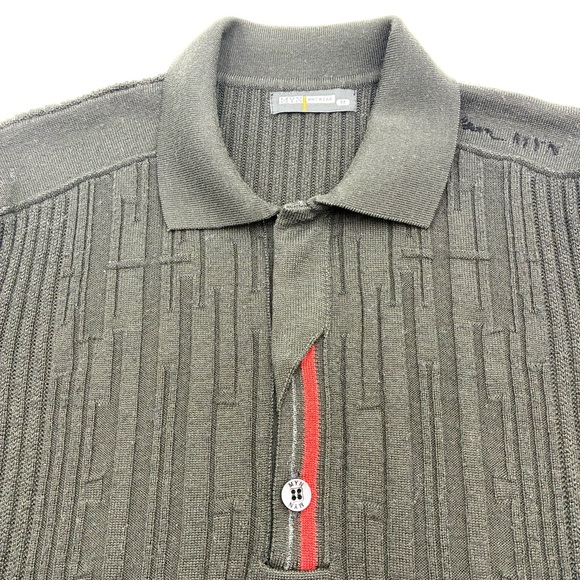 Designer Black Men's Sweater with Red Trim - Picture 4 of 6